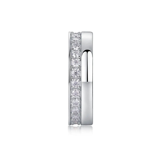 Round brilliant cut moissanite eternity band for women