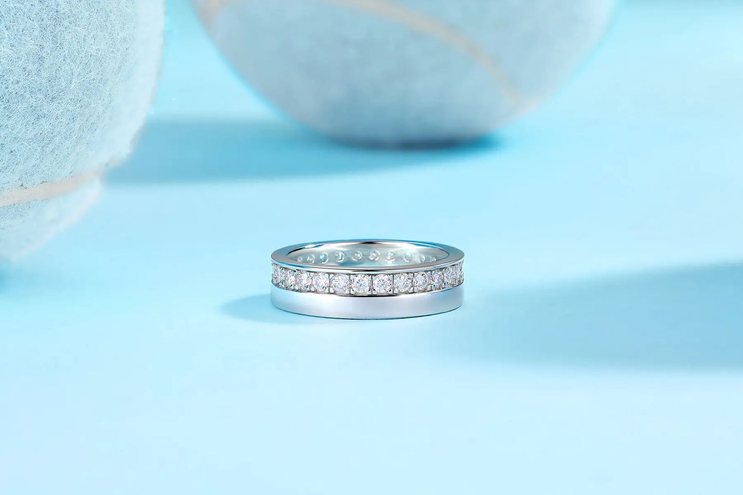 Luxury moissanite bridal band with 1.5 carat total weight