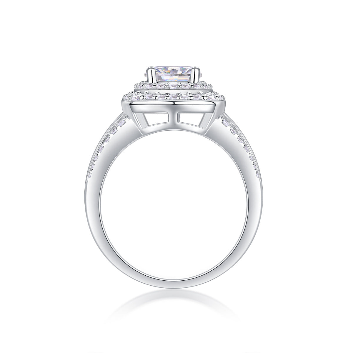 1CT Diamond Halo Engagement Ring | Sterling Silver Classic LuxeStones