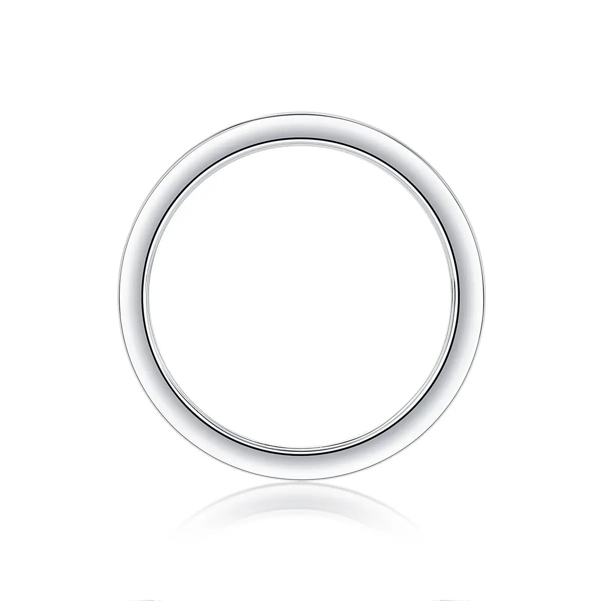 D color VVS1 moissanite engagement band with rhodium plating