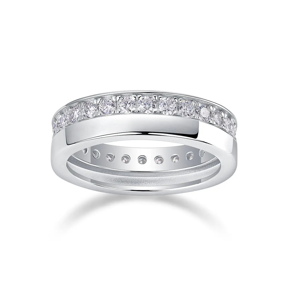 1.5CT moissanite engagement ring in sterling silver channel setting