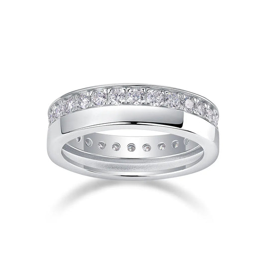 1.5CT moissanite engagement ring in sterling silver channel setting