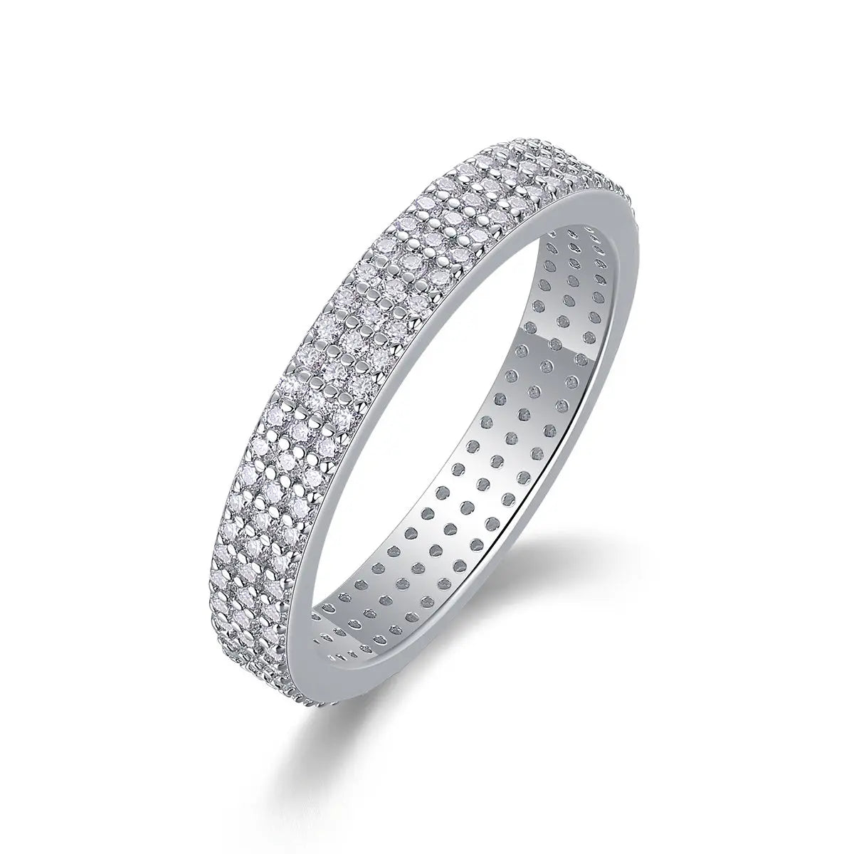 D color moissanite eternity band for stacking