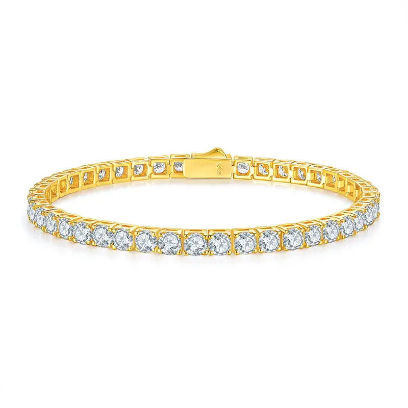 2mm Moissanite Tennis Bracelet - VVS1 Clarity - Silver/Gold LuxeStones